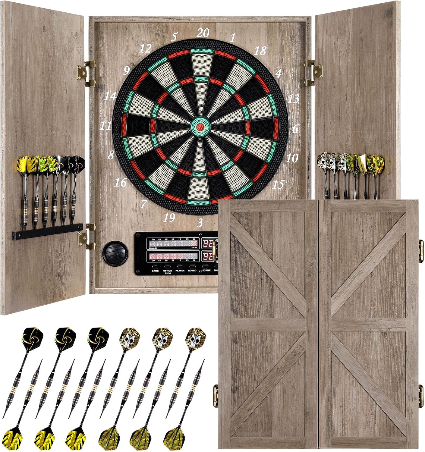 Tabuleiro de Dardos Eletrônico - Electronic Dartboard Cabinet avaliação e preço