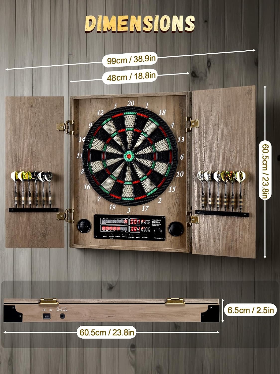 Tabuleiro de Dardos Eletrônico - Electronic Dartboard Cabinet avaliação e preço